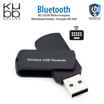 Émulateur de Clavier Bluetooth NFC – Sécurisé avec chiffrement AES-128 CBC, vue en 3/4, compatible PassCypher NFC HSM