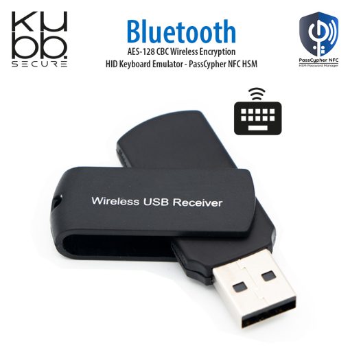 Émulateur de Clavier Bluetooth NFC – Sécurisé avec chiffrement AES-128 CBC, vue en 3/4, compatible PassCypher NFC HSM