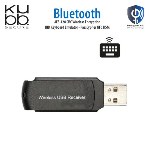 Émulateur de Clavier Bluetooth NFC – Vue de dessus, chiffrement AES-128 CBC, compatible avec PassCypher NFC HSM
