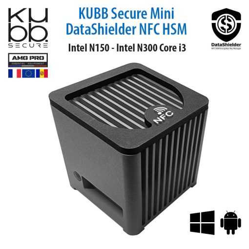 Vue avant en perspective du KUBB Secure Mini DataShielder NFC HSM graphite