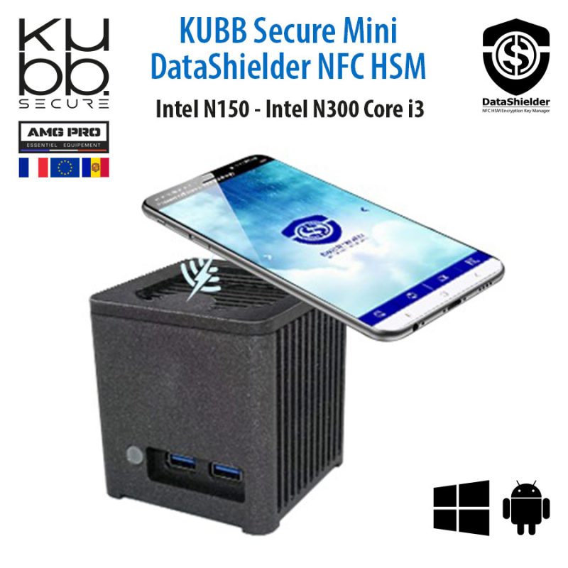 Mini PC KUBB Secure Mini DataShielder NFC HSM avec téléphone Android NFC – Modèles Intel N150 et N300 Core i3
