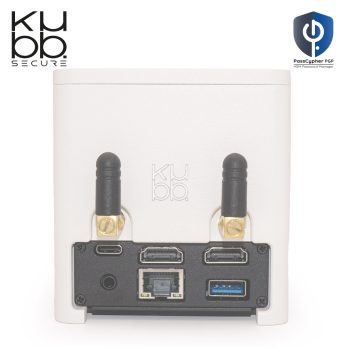 KUBB Secure Mini Fanless blanc avec PassCypher HSM PGP - Vue arrière et ports