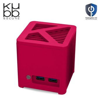 KUBB Secure Mini Fanless fuchsia avec PassCypher HSM PGP - Vue inclinée avant