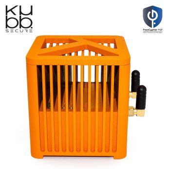 kubb secure mini fanless orange - vue latérale gauche - ordinateur sécurisé passcypher hsm pgp