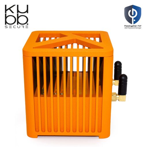 kubb secure mini fanless orange - vue latérale gauche - ordinateur sécurisé passcypher hsm pgp