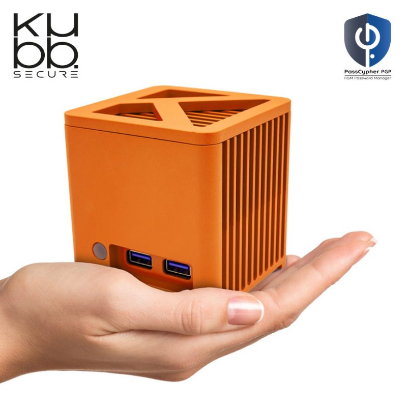 kubb secure mini fanless orange - format compact - ordinateur ultra sécurisé passcypher hsm pgp